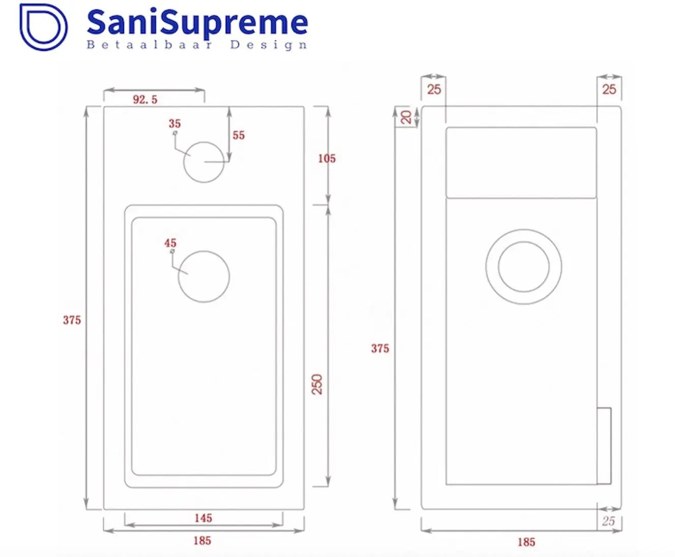 SaniSupreme Complete Fonteinset set | keramiek wastafel wit | toiletkraan zwart | sifon zwart