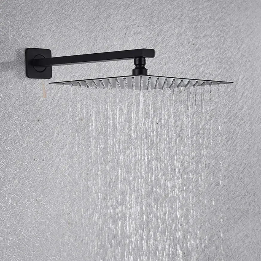 SaniSupreme Doucheset Bolivia Premium 40 cm. regendouche vierkant 2 - weg zwart inbouw