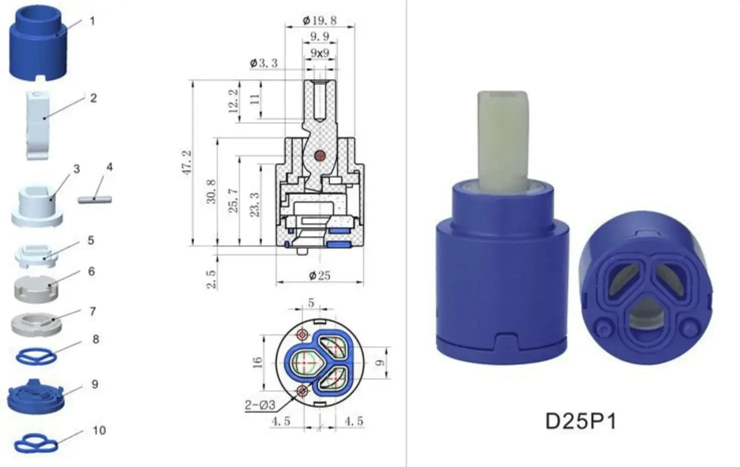 SaniSupreme Doucheset Manhattan 10 inch regendouche vierkant 3 - weg Gun Metal inbouw