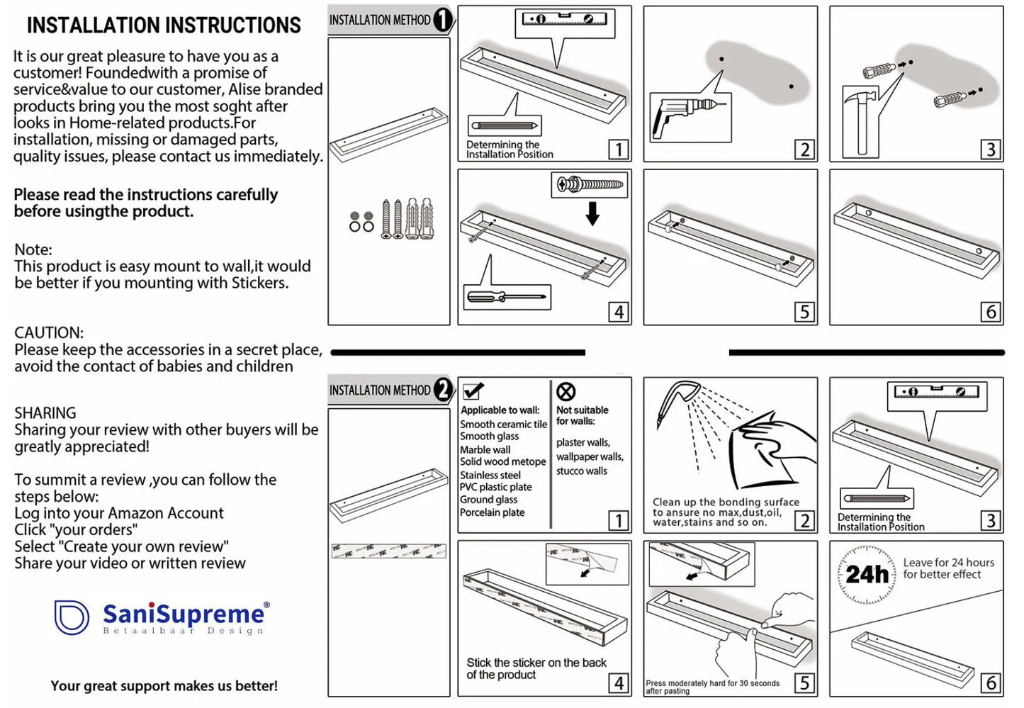SaniSupreme Handdoekrek Colombia 50 cm mat zwart