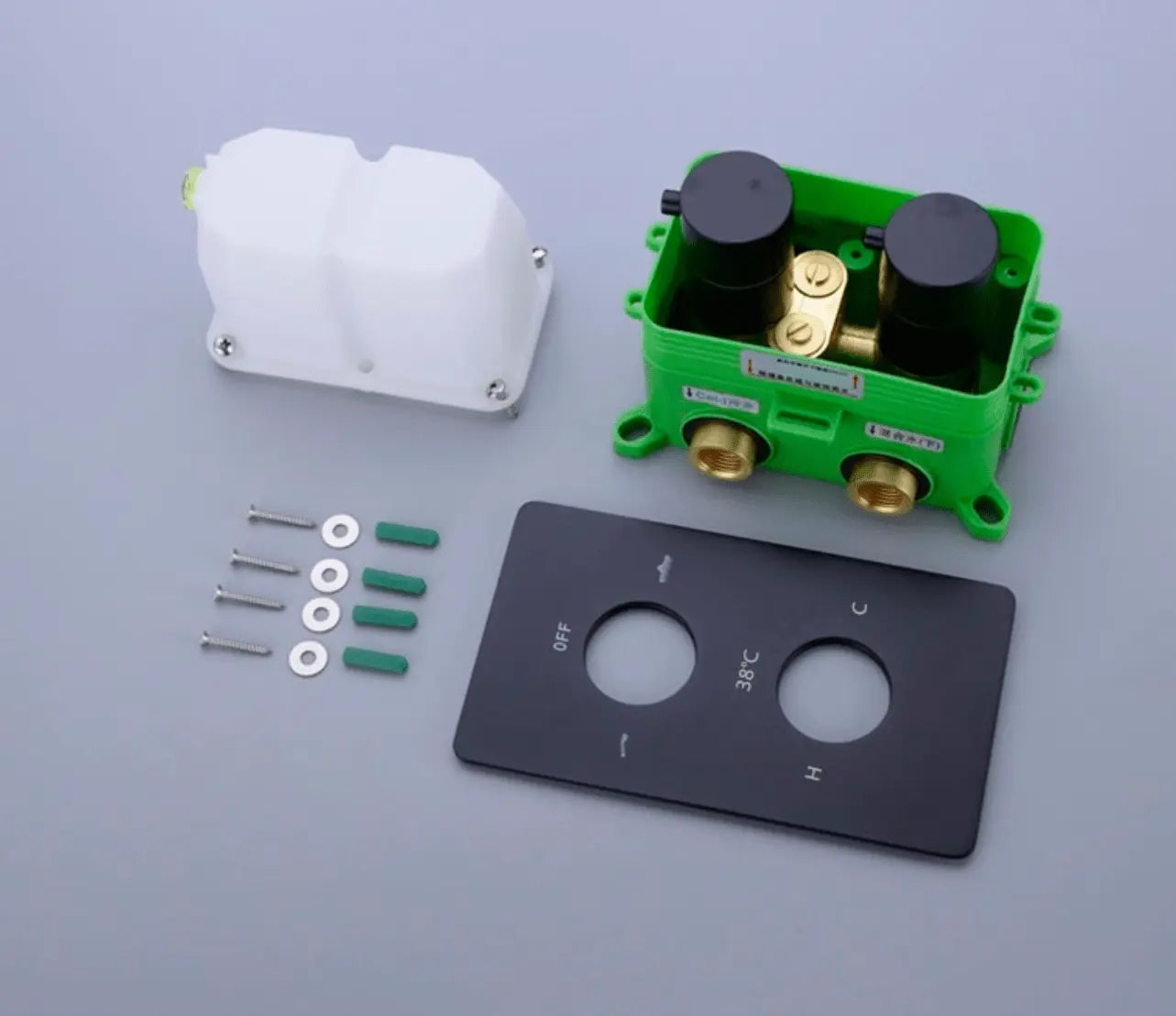 SaniSupreme® Inbouw Doucheset Malaga Blackline Premium Plus 2 weg 10 inch regendouche rond - rechthoek mat zwart