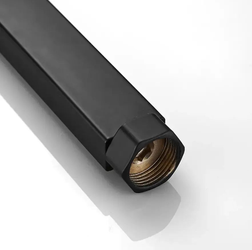 SaniSupreme verlengbuis douche 50 cm G1/2 standaard aansluiting recht mat zwart rechthoek alleen in combinatie douche set