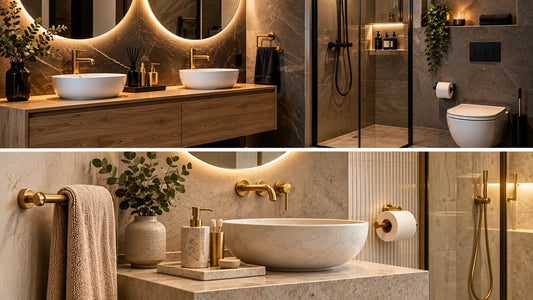 Badkameraccessoires combineren: zwart, goud of chroom?
