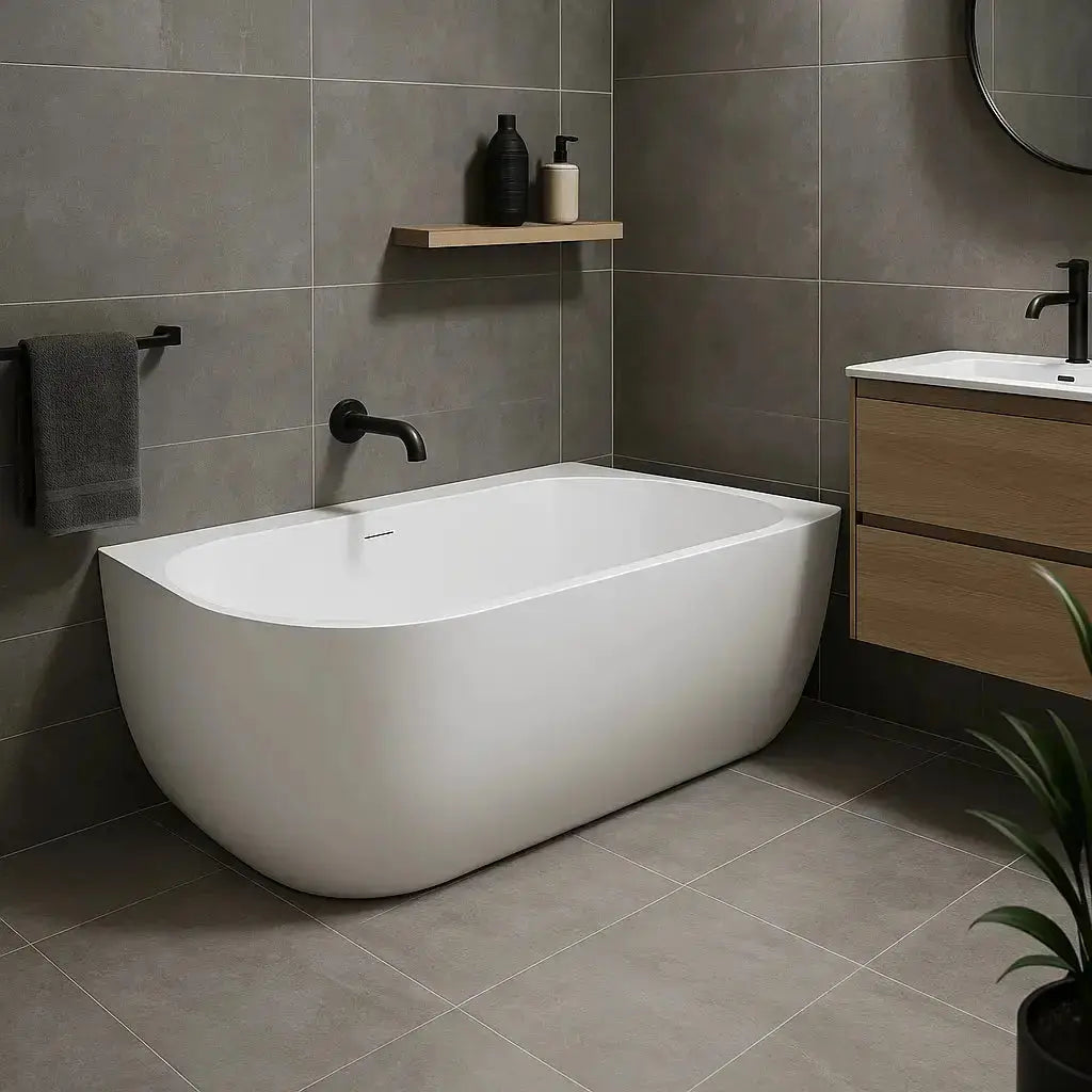 Hoekbad in moderne badkamer