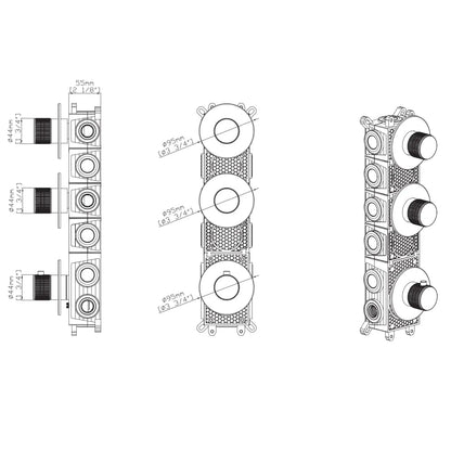 SaniSupreme SmartPulse Stria Inbouw Thermostatische Mengkraan 2-weg losse unit Sanisupreme