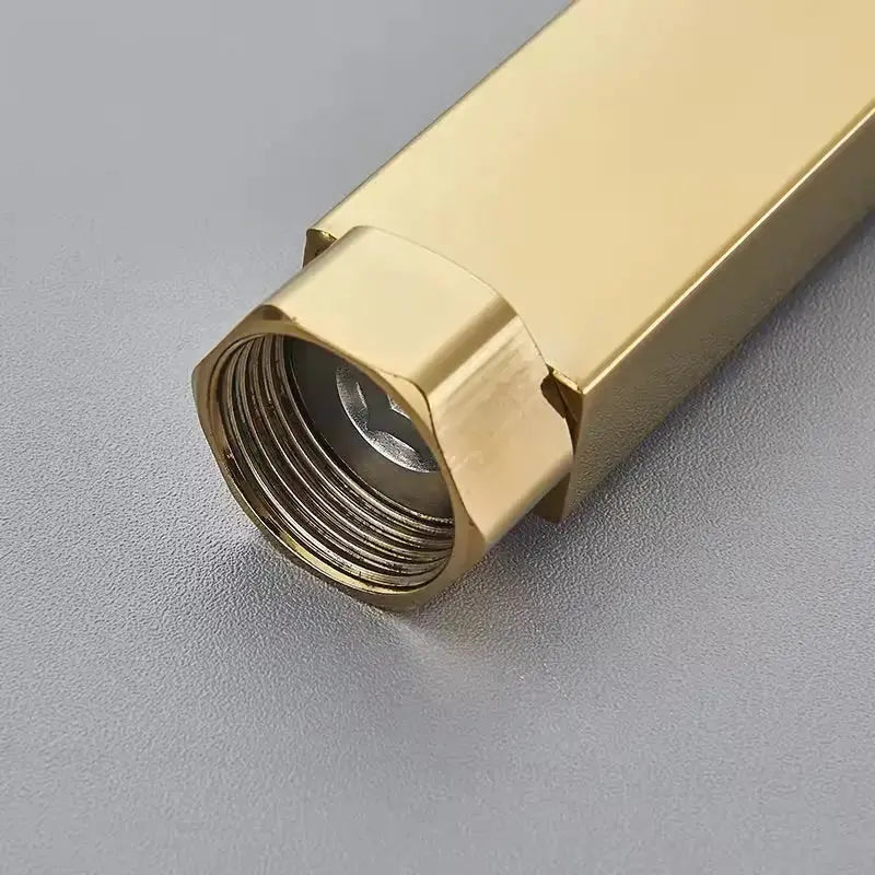 SaniSupreme verlengbuis opbouw douche, geborsteld goud, rechthoek, 40 cm. Sanisupreme