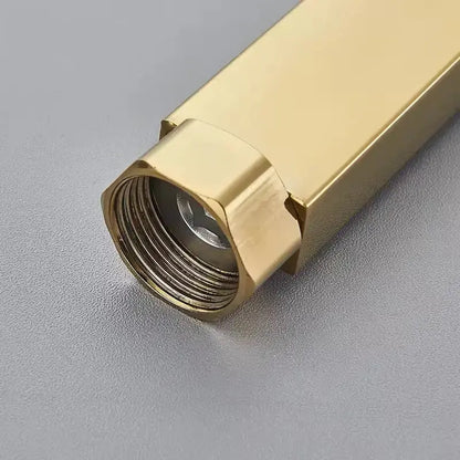 SaniSupreme verlengbuis opbouw douche, geborsteld goud, rechthoek, 40 cm. Sanisupreme