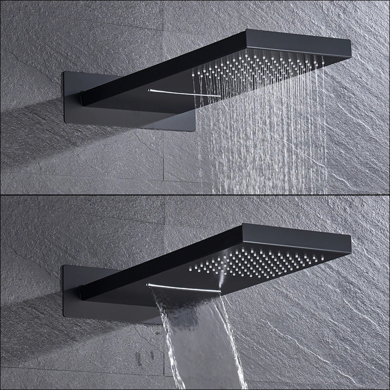 PROMOTION - SaniSupreme Shower set Firenze 12 inches - 30 cm. rain shower square 3-way black built-in