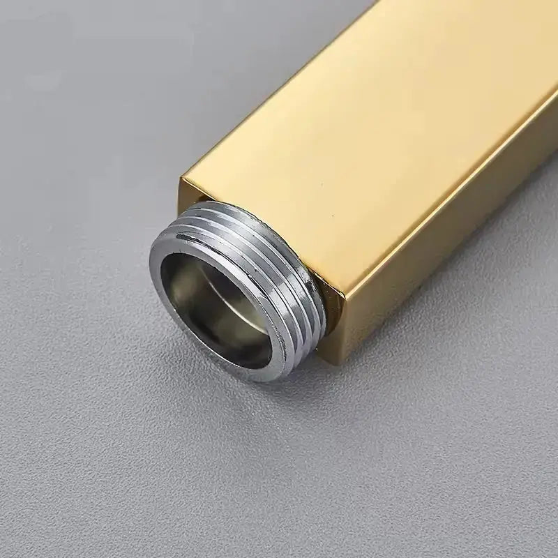 SaniSupreme verlengbuis opbouw douche, geborsteld goud, rechthoek, 40 cm. Sanisupreme