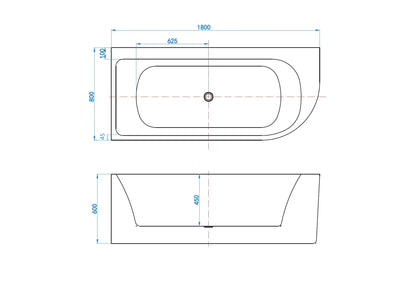 Lunaris Munera links half vrijstaand bad SaniSupreme SaniSupreme