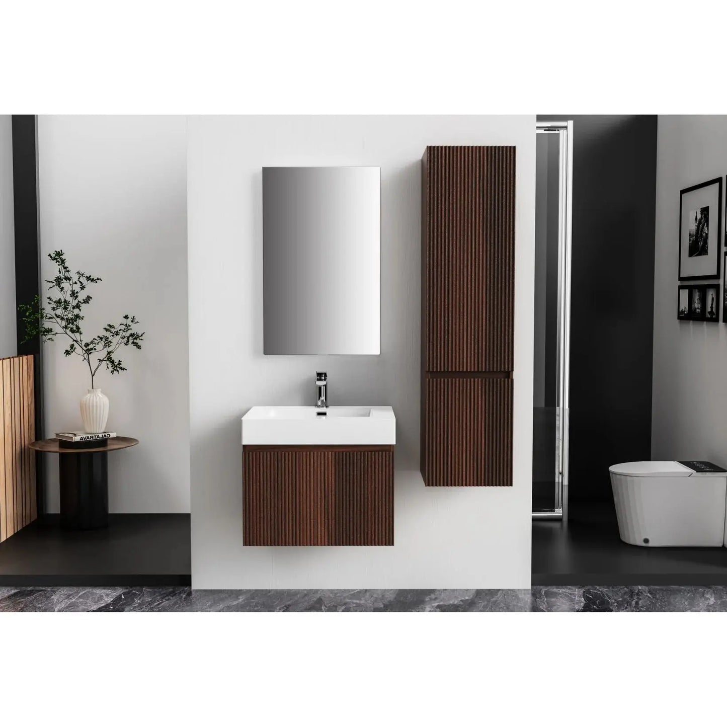 SaniSupreme ALONI Square Wastafel – 60x10x46 cm – Kunstmarmer – Mat Wit SaniSupreme