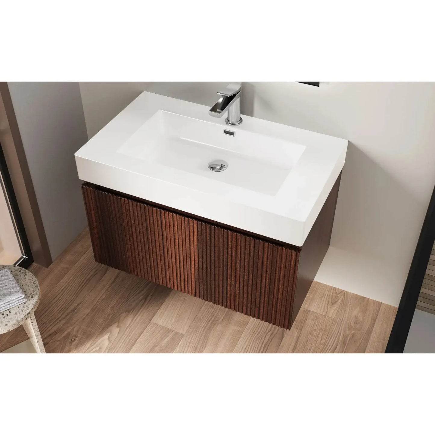 SaniSupreme ALONI Square Wastafel – 80x10x46 cm – Kunstmarmer – Glanzend Wit SaniSupreme