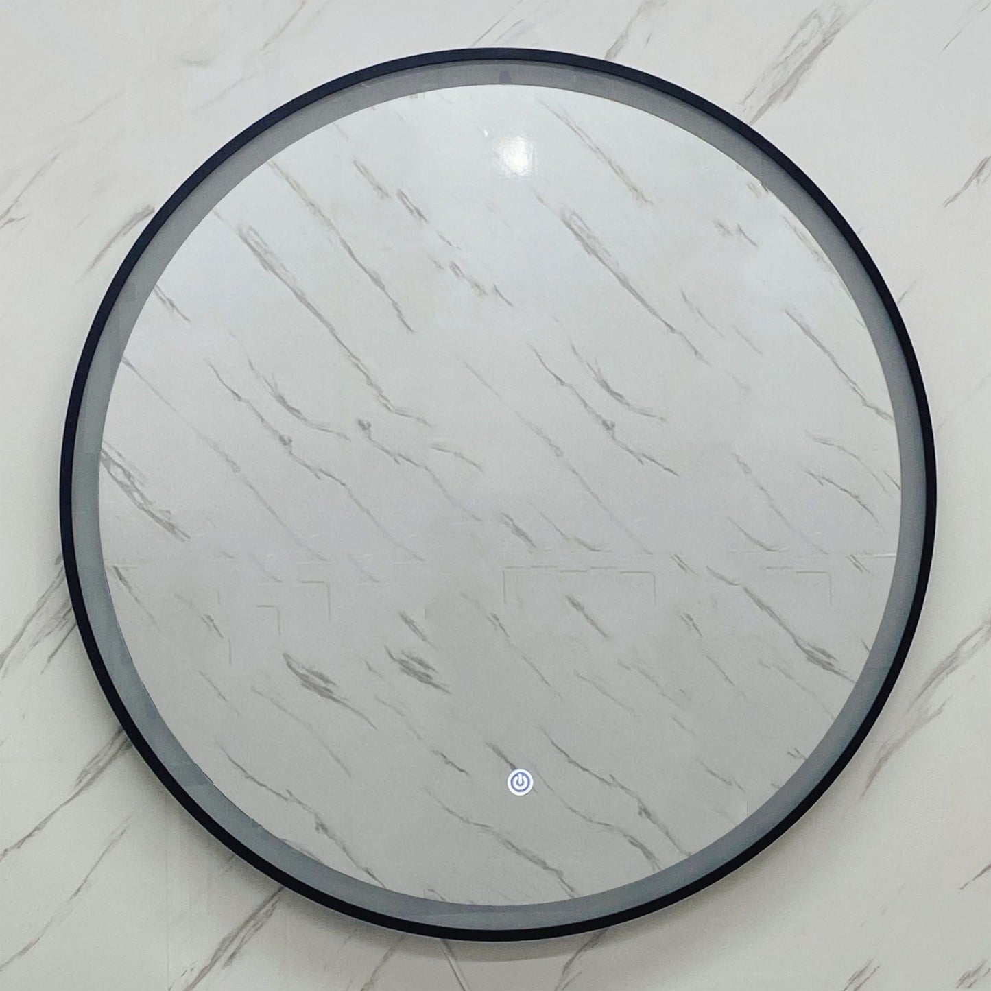 Miroir de salle de bain SaniSupreme Fabricio Aqua HighLine rond diamètre 100 cm. avec éclairage LED, chauffage et interrupteur tactile