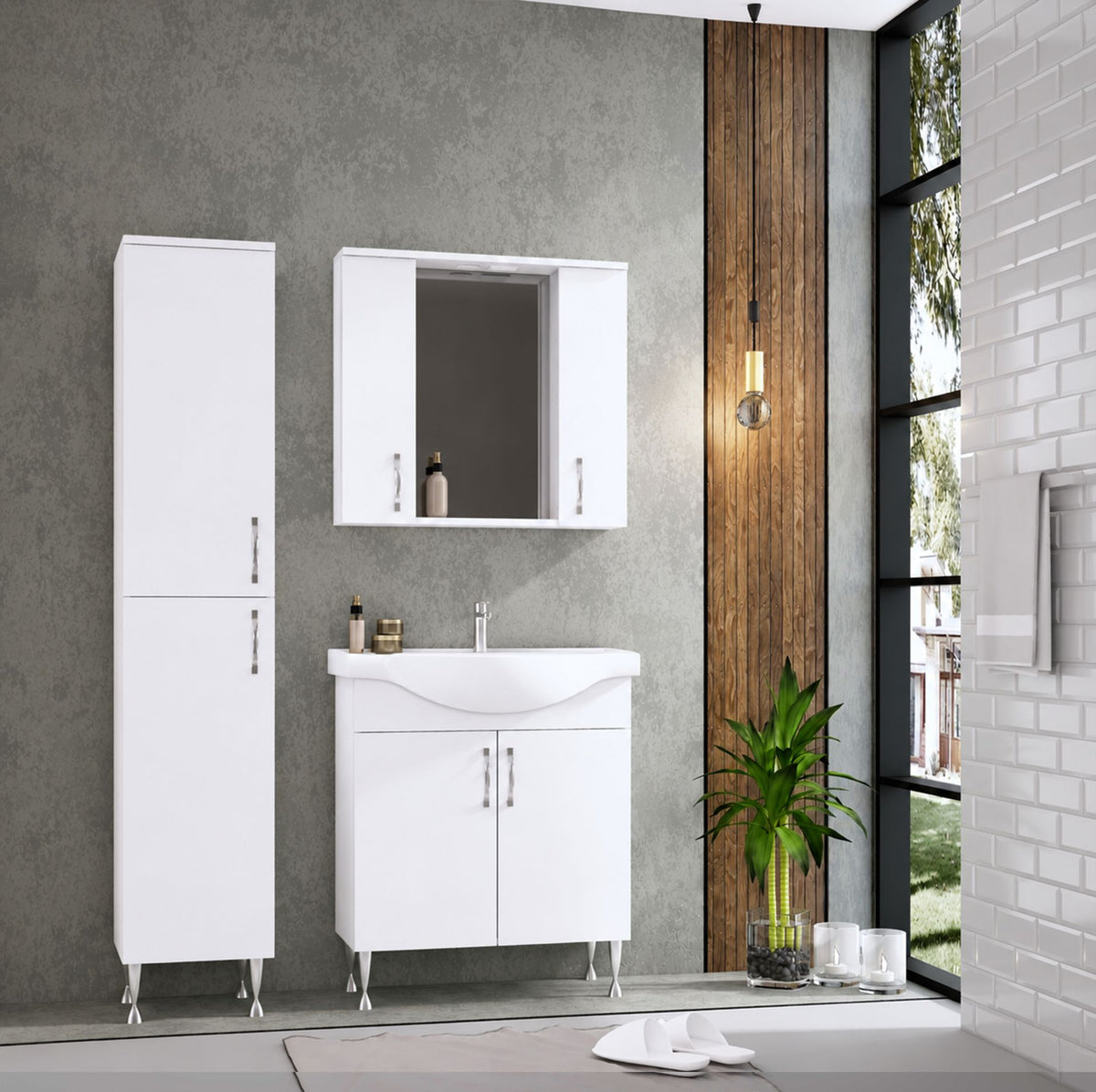 Wastafelonderkast Cavaro 65 cm Staand Hoogglans Wit SaniSupreme