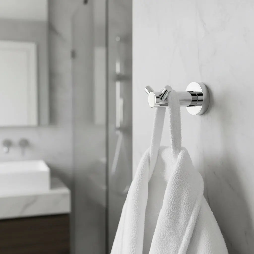Aloni muurhaak dubbel Badkamer handdoekhaak chroom