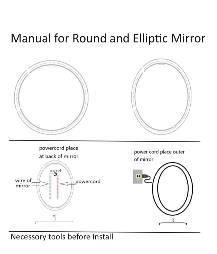 SaniSupreme Fabricio Aqua HighLine bathroom mirror round diameter 50 cm. with LED lighting, heating and touch switch