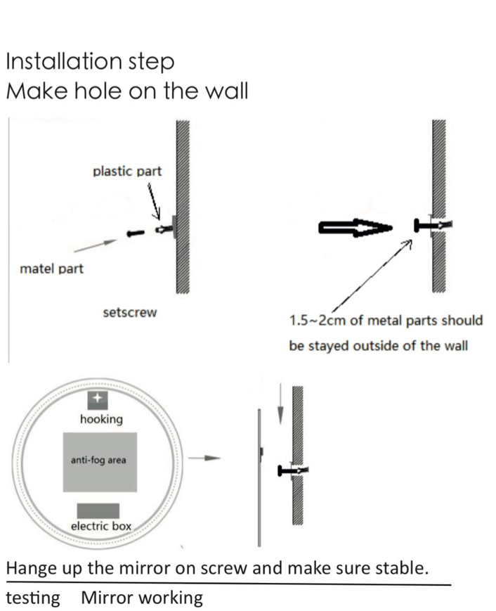 SaniSupreme Fabricio Aqua HighLine bathroom mirror round diameter 50 cm. with LED lighting, heating and touch switch