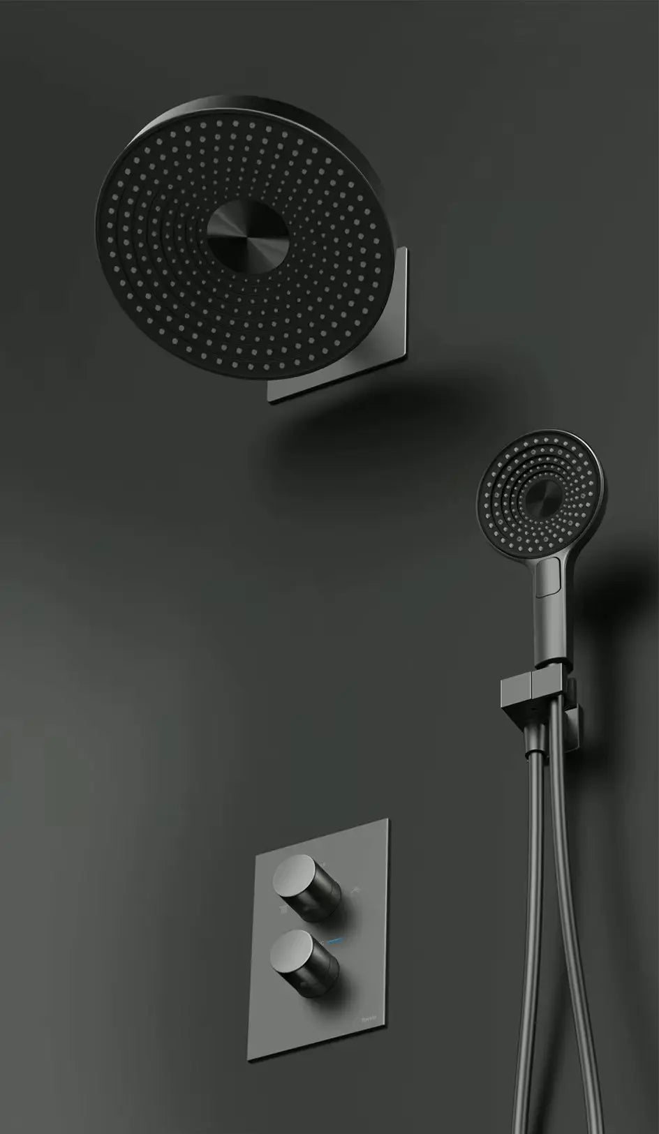 SaniSupreme AquaSense-RainPro Inbouw Doucheset met badkraan 30 cm Gunmetal Sanisupreme