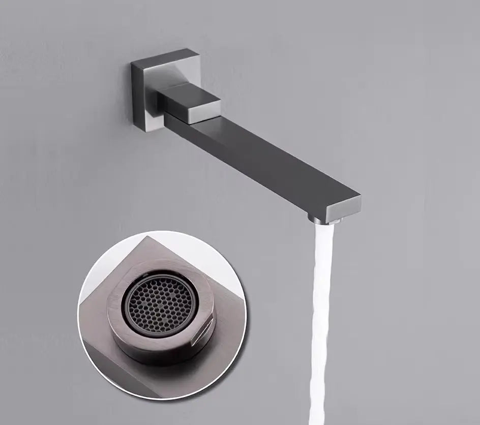 SaniSupreme AquaSense-RainPro Inbouw Doucheset met badkraan 30 cm Gunmetal Sanisupreme