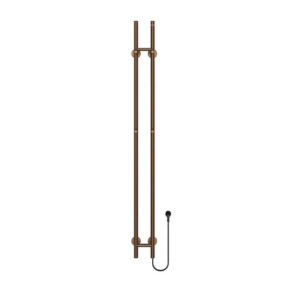 Arvenzo elektrische dubbele staafhanddoekdroger 150 cm 120W geborsteld bruin brons SaniSupreme