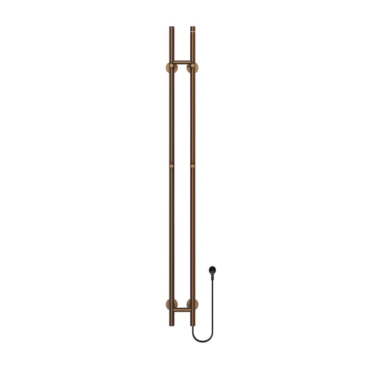 Arvenzo elektrische dubbele staafhanddoekdroger 150 cm 120W geborsteld bruin brons SaniSupreme