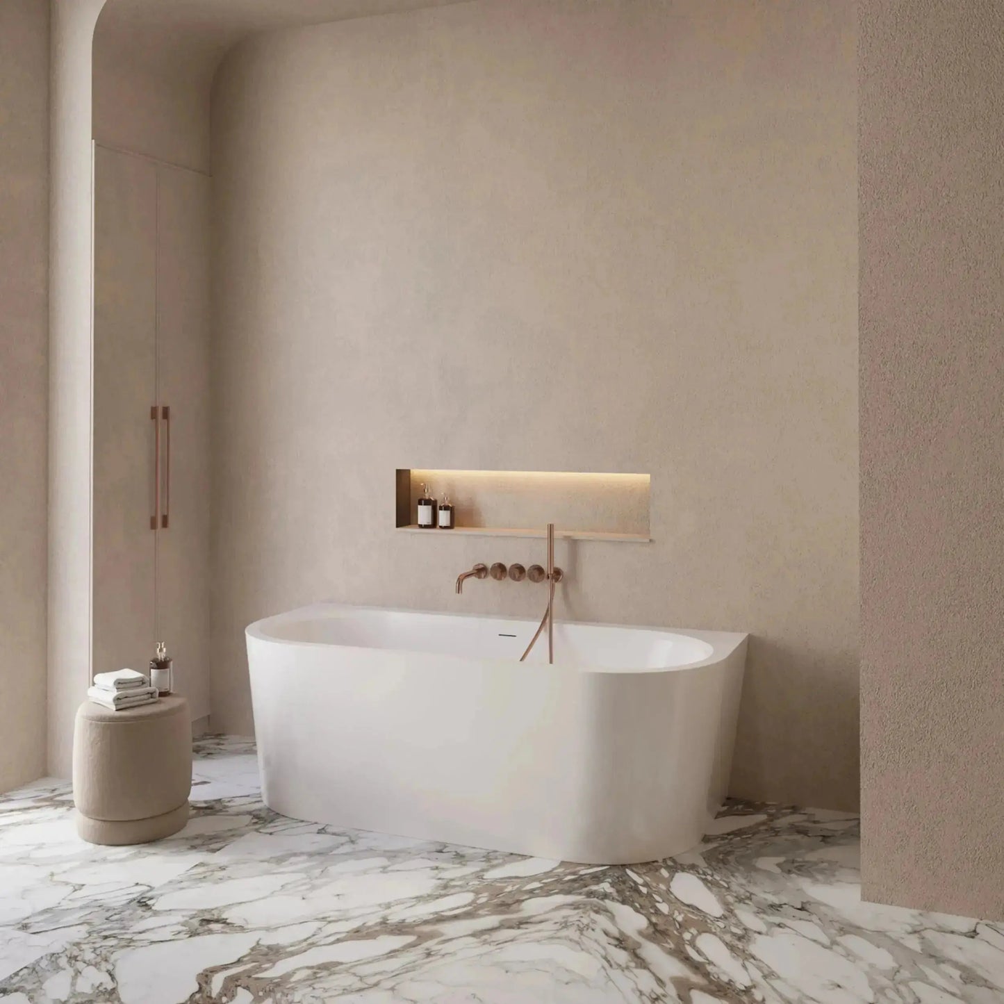 Astraelis 180 cm semi vrijstaand wandbad SaniSupreme