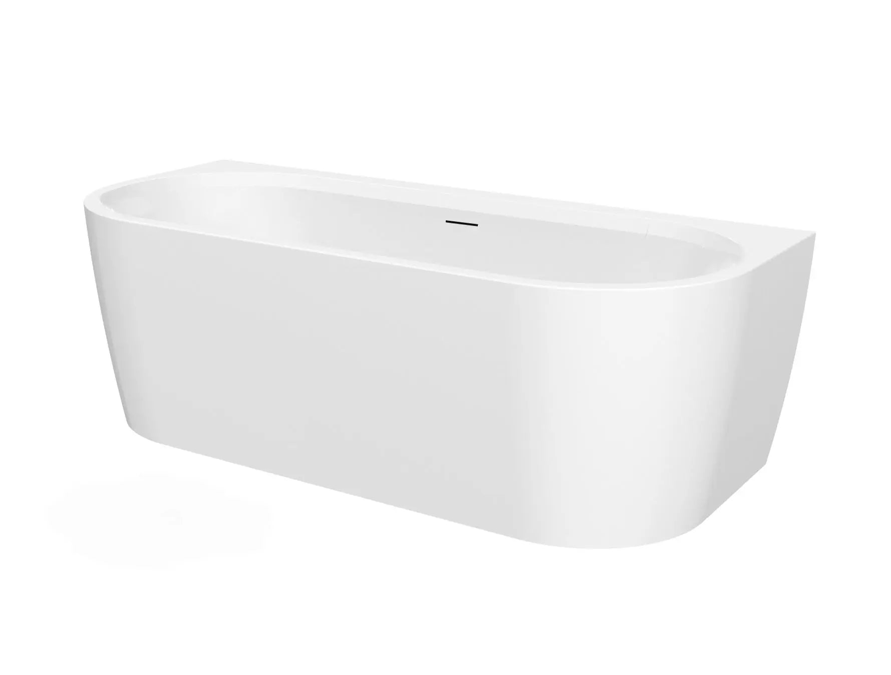 Astraelis 180 cm semi vrijstaand wandbad SaniSupreme mat wit zijkant