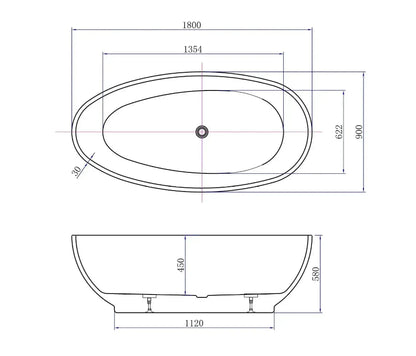 Astrae Valenor 170 cm vrijstaand bad Glans Wit SaniSupreme SaniSupreme
