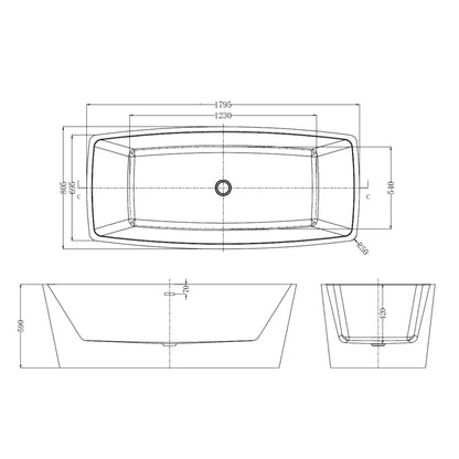 Aurelia Éclipse vrijstaand bad 180 cm – luxe design ligbad SaniSupreme