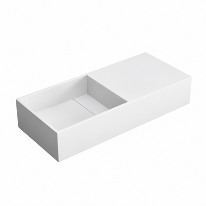 Aurevia solid surface wastafel 75 cm mat wit SaniSupreme