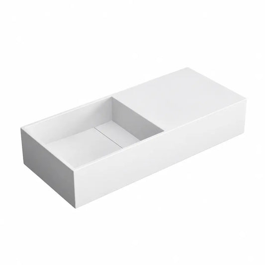 Aurevia solid surface wastafel 75 cm mat wit SaniSupreme