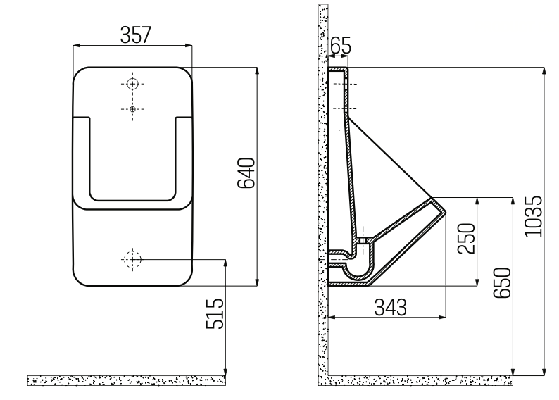 Avignon Urinoir met Sensor 35,7 x 34,3 x 64 cm Glans Wit SaniSupreme
