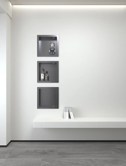 Inbouwnis badkamer douche RVS Gunmetal Grijs 30x30x10cm Sanisupreme