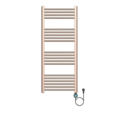 Badkamer Elektrische Radiator Handdoekverwarming Programeerbaar Rechts aansluiting 1200X500-700W Geborsteld Koper SaniSupreme