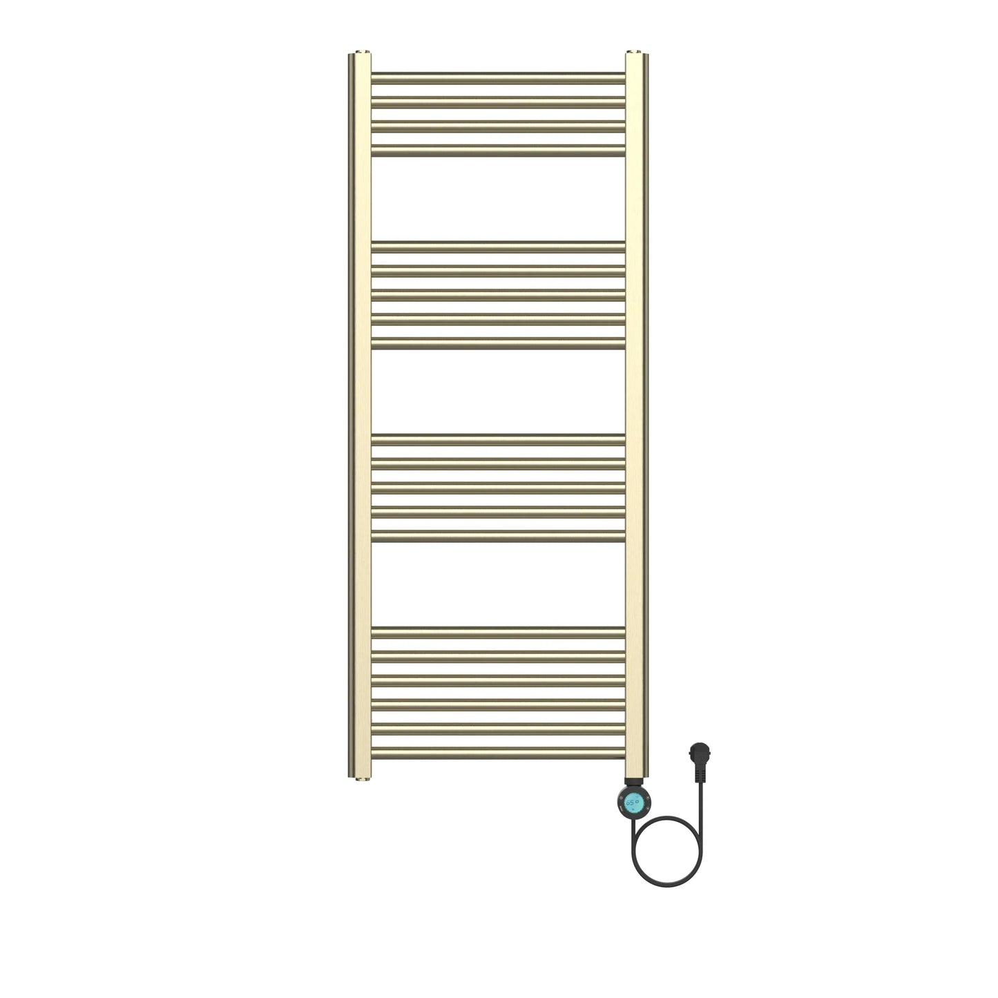Badkamer Elektrische Radiator Handdoekverwarming Smart Wifi Rechts aansluiting 1200X500-700W Geborsteld Goud SaniSupreme