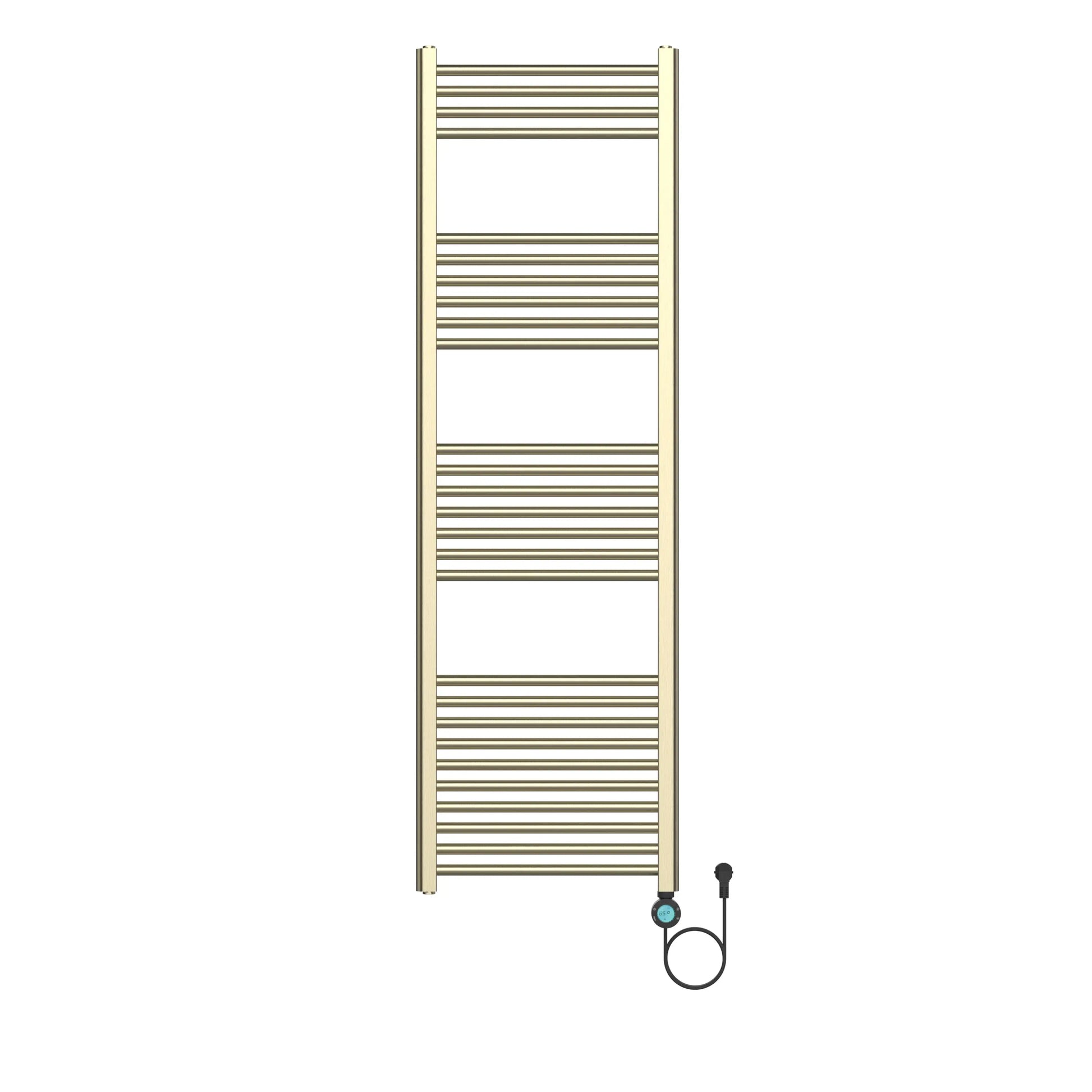 Badkamer Elektrische Radiator Handdoekverwarming Programeerbaar Rechts aansluiting 1600X500-700W Geborsteld Goud SaniSupreme