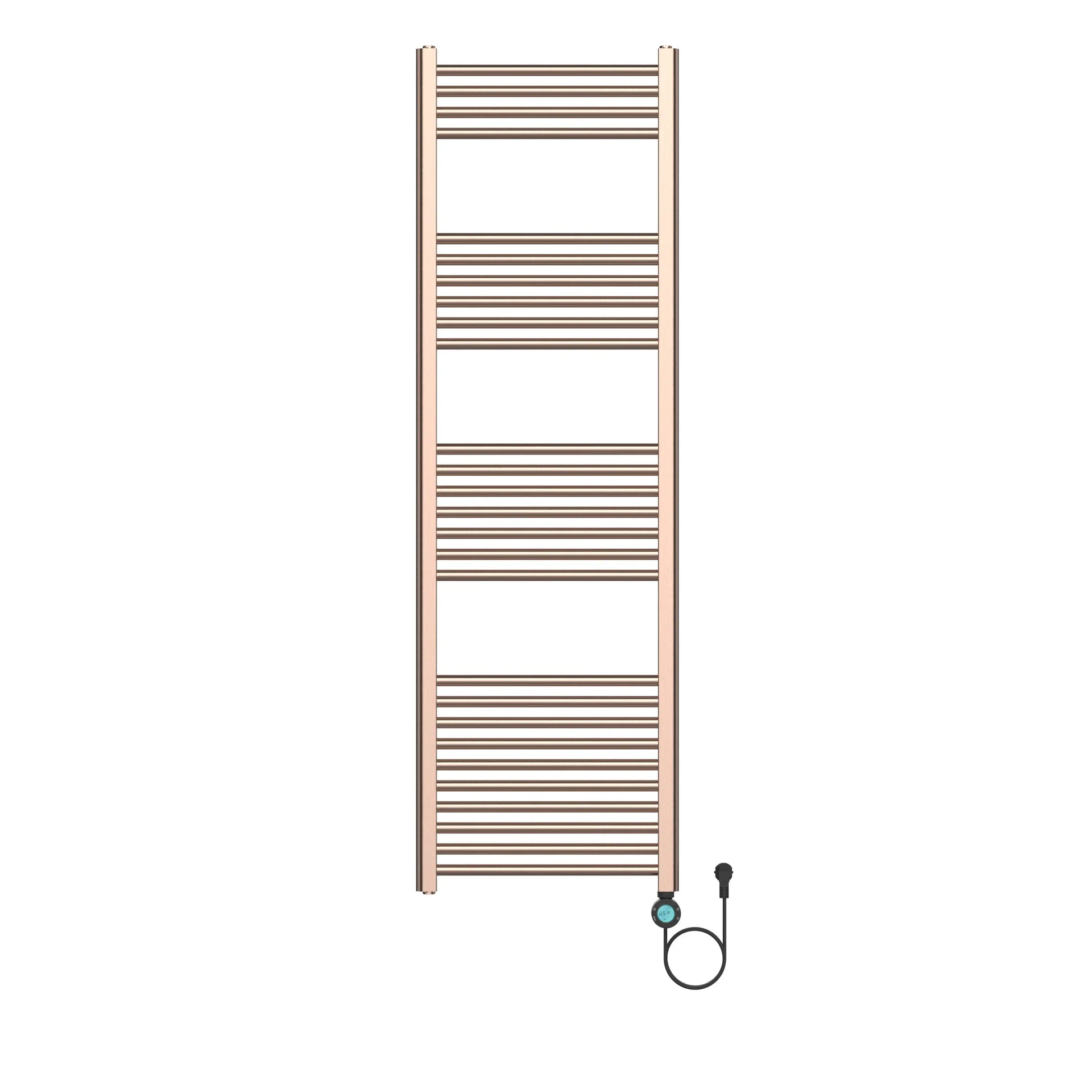 Badkamer Elektrische Radiator Handdoekverwarming Programeerbaar Rechts aansluiting 1600X500-700W Geborsteld Koper SaniSupreme