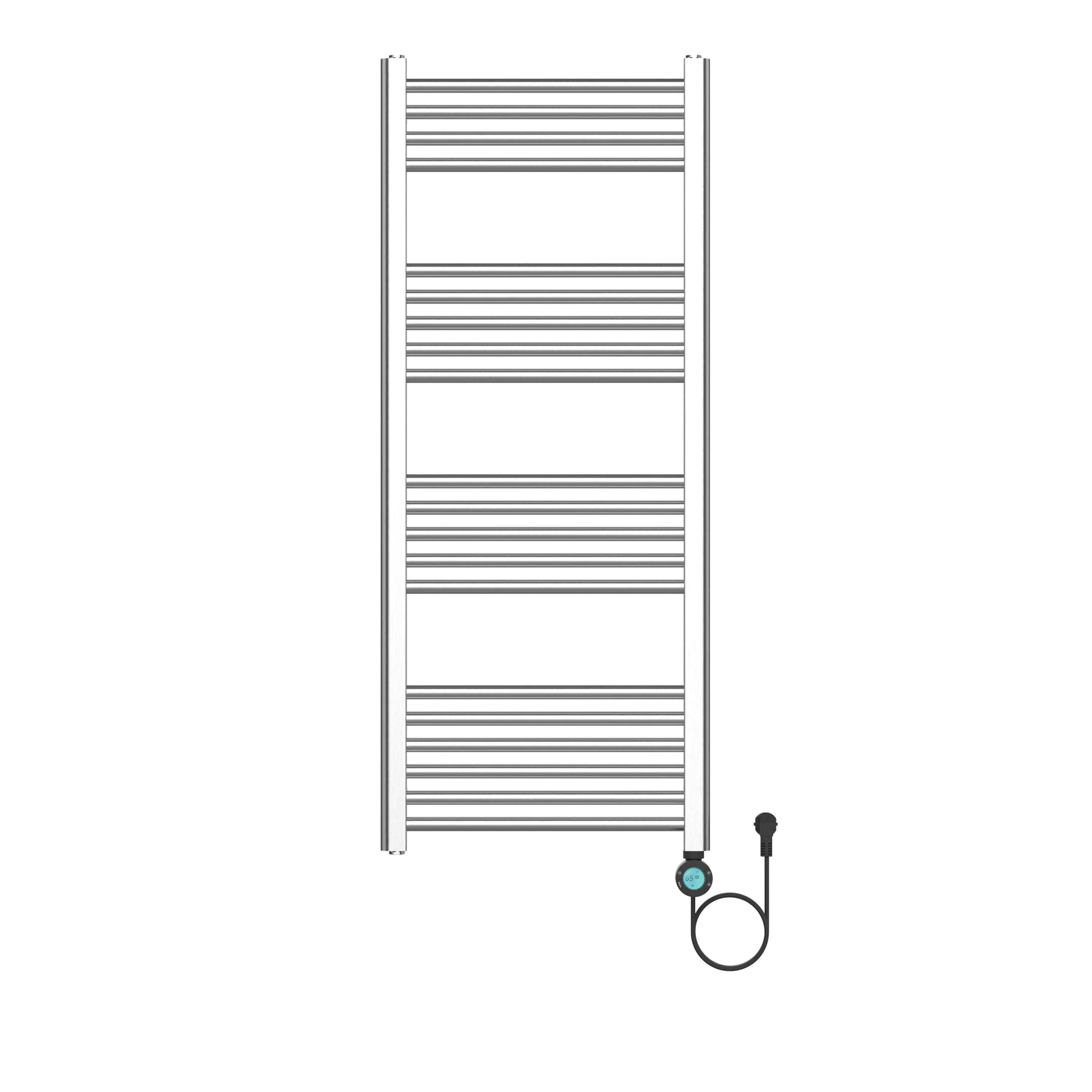 Badkamer Elektrische Radiator Handdoekverwarming Programeerbaar Rechts aansluiting 1200X500-700W Geborsteld RVS SaniSupreme