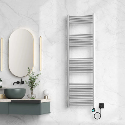 Badkamer Elektrische Radiator Handdoekverwarming Smart Wifi Rechts aansluiting 1600X500-700W Geborsteld RVS SaniSupreme