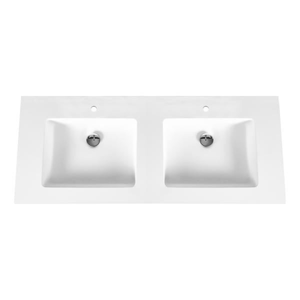 SaniSupreme ALONI SOLID SURFACE DOUBLE WASHBASIN (160CM) - WHITE