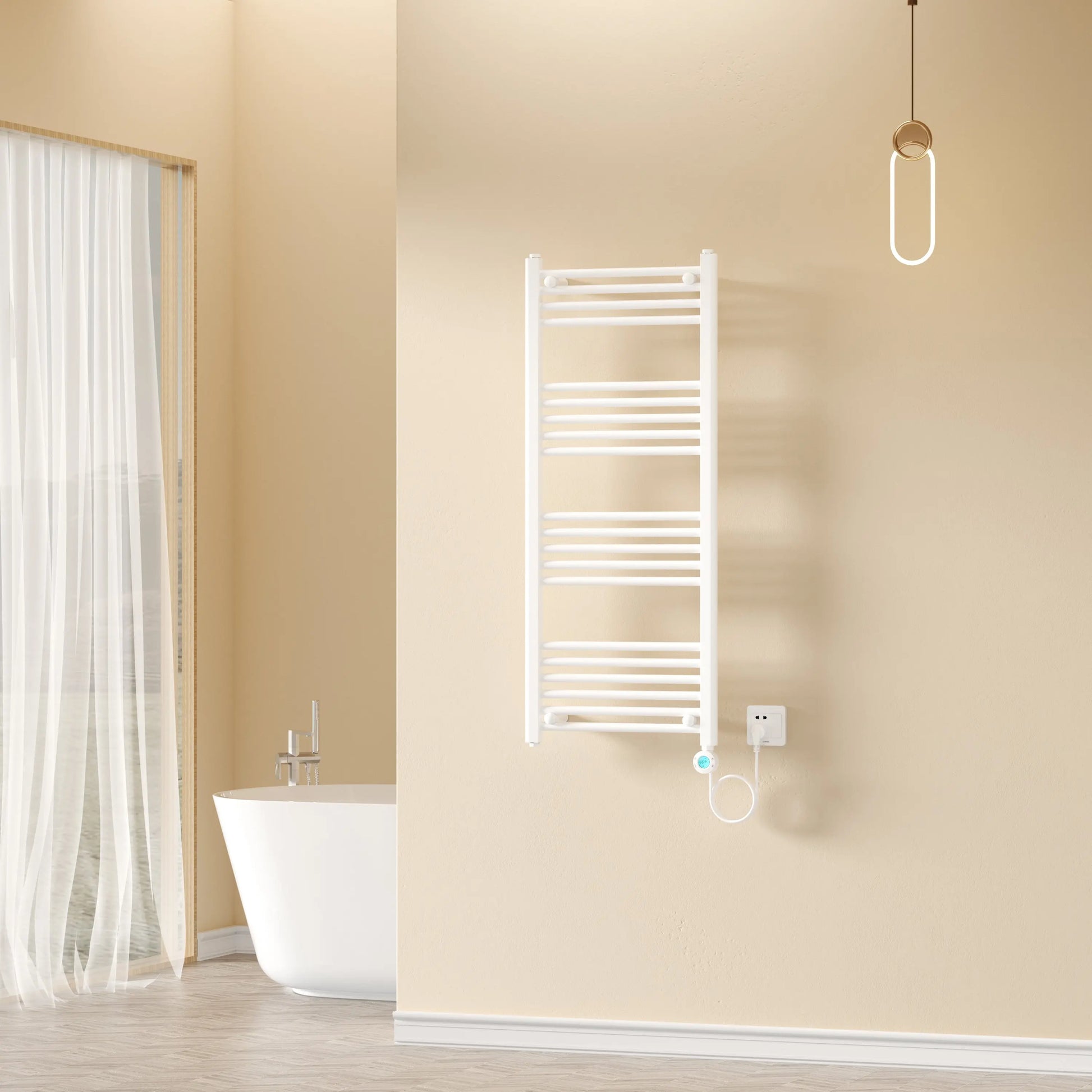 Badkamer Elektrische Radiator Handdoekverwarming 1200X500-700W Wifi wit SaniSupreme