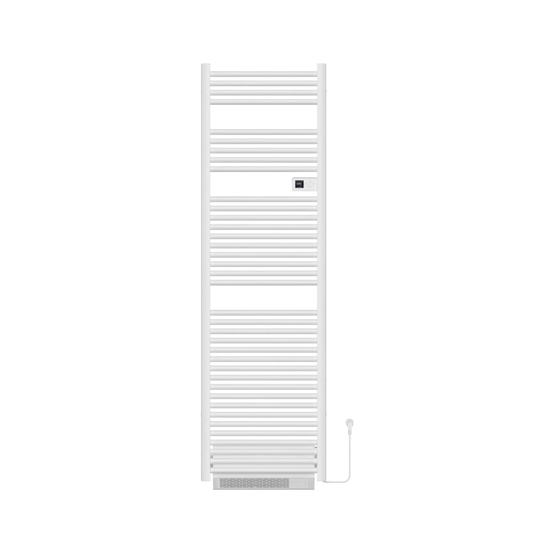 Badkamer Elektrische Digitale Radiator Handdoekverwarming met extra Blower Droogfunctie 2000W - 1840 X 540 X 133 MM SaniSupreme Nexaro Glanzend Wit