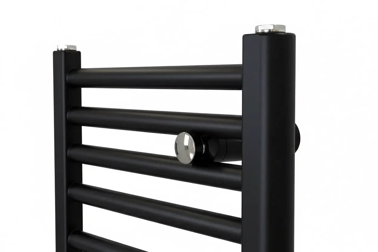 Badkamer Elektrische Radiator Handdoekverwarming 120 x 50 Blackline Talvex Mat Zwart