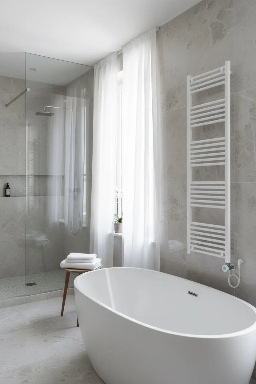 Badkamer Elektrische Radiator Handdoekverwarming 985W - 1700 X 500 SkyLine Wit