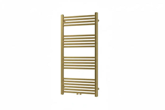 Badkamer Radiator Handdoekverwarming PremiumLine mini Geborsteld Goud Middenaansluiting  1200X600 - 414 WATT