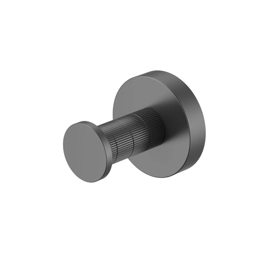 Badkamer Stria Haak Gunmetal PVD SaniSupreme met ribbelstructuur 7,8 cm diep SaniSupreme