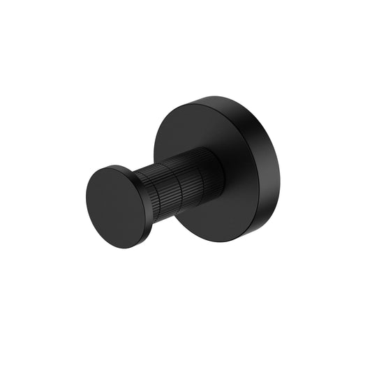 Badkamer Stria Haak Mat Zwart PVD SaniSupreme met ribbelstructuur 7,8 cm diep
