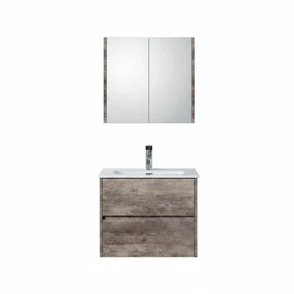 Badmeubel Set Abruzzo wastafel en spiegelkast 60 cm Steen SaniSupreme Sanisupreme