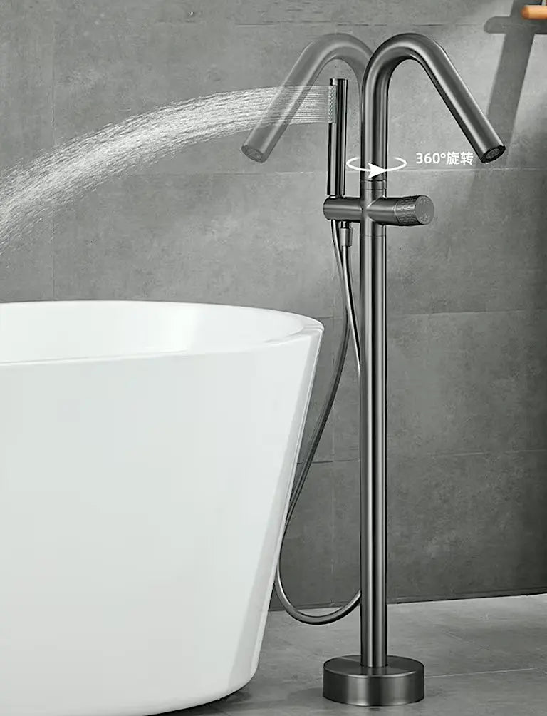 Vrijstaande Badkraan SaniSupreme AquaFlow® met handdouche Gunmetal Sanisupreme