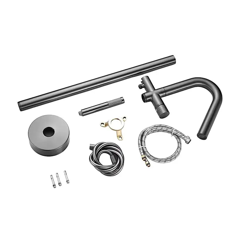 Vrijstaande Badkraan SaniSupreme AquaFlow® met handdouche Gunmetal Sanisupreme